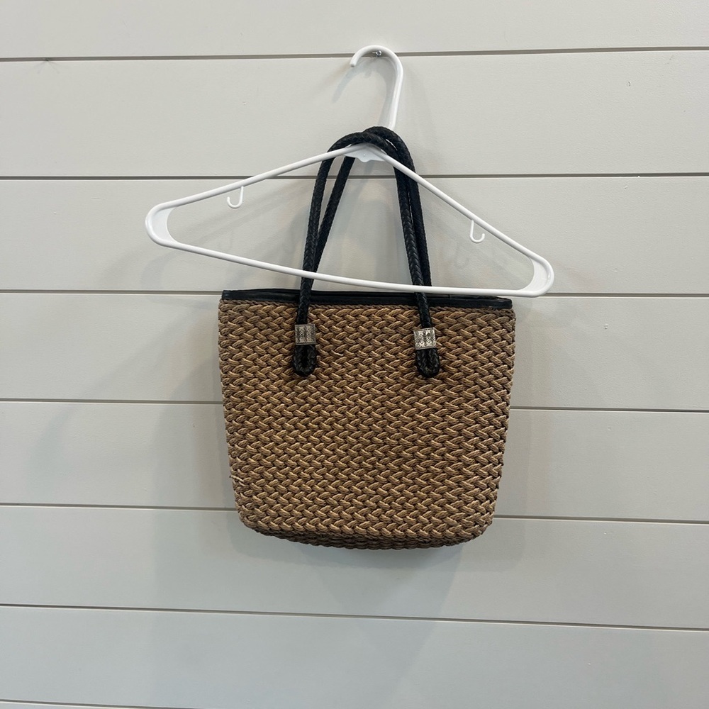 EGO Brown and Black Woven Small Tote Bag - Picture 2 of 5